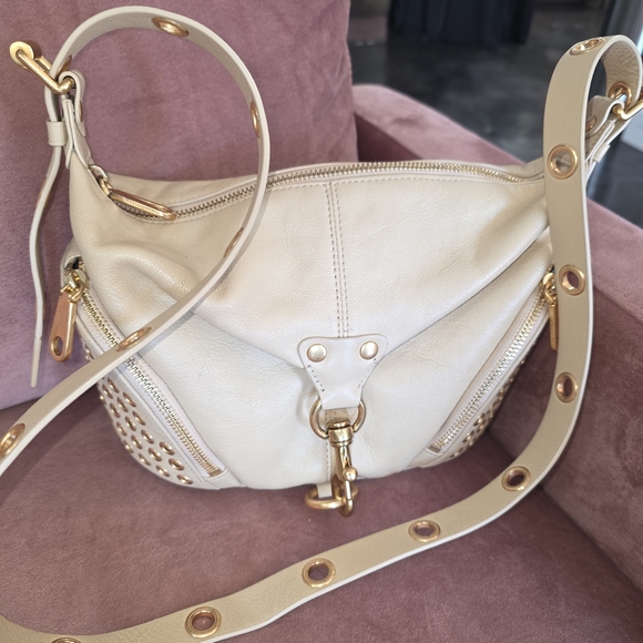 Rebecca Minkoff Handbags - Rebecca Minkoff Cream Shoulder Bag with Gold Accents